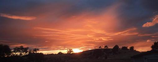 Sunset over the Camanche Hills foothills