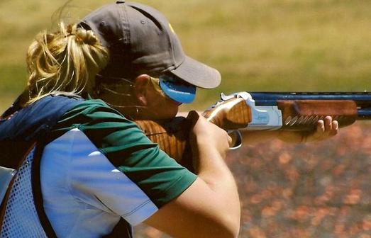 A shooter on the sporting clay course